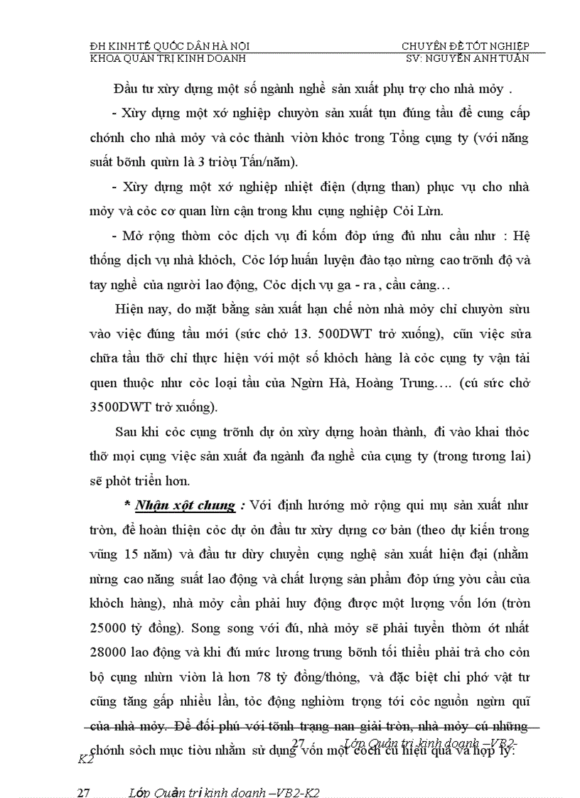image for page Phân tích tính hiệu quả sử dụng vốn và biện pháp nâng cao hiệu quả sử dụng vốn của Nhà máy đóng tầu Hạ Long