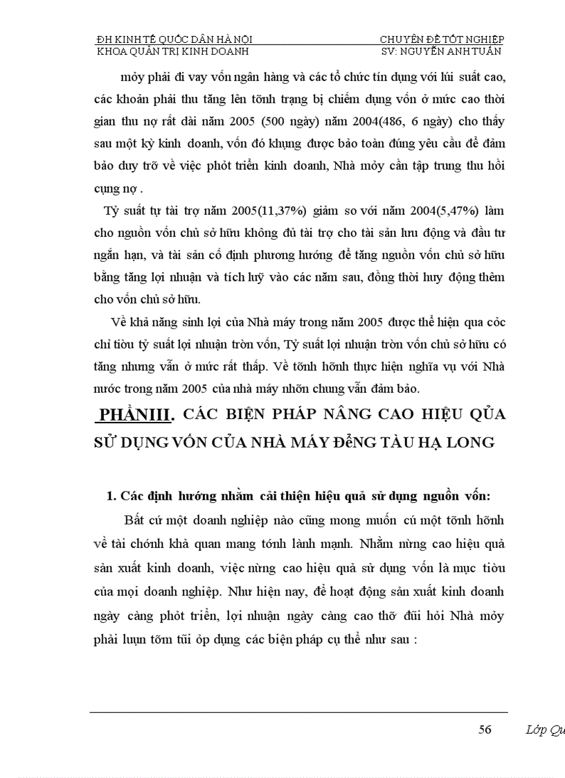 image for page Phân tích tính hiệu quả sử dụng vốn và biện pháp nâng cao hiệu quả sử dụng vốn của Nhà máy đóng tầu Hạ Long