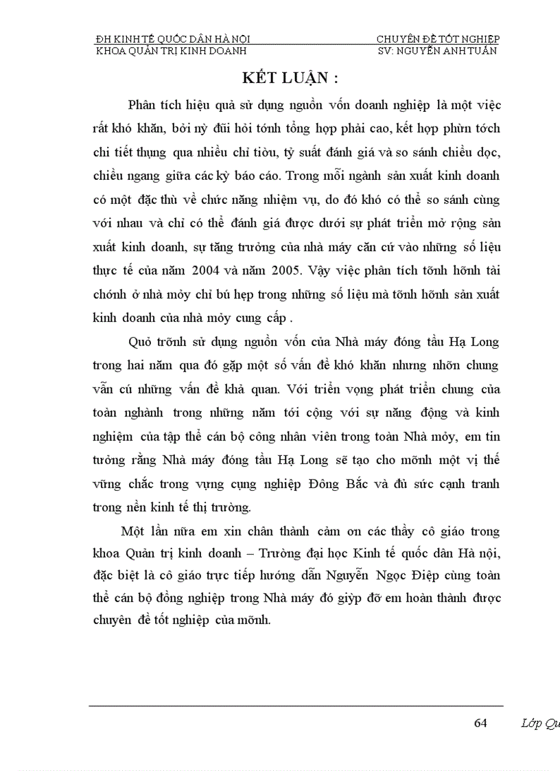 image for page Phân tích tính hiệu quả sử dụng vốn và biện pháp nâng cao hiệu quả sử dụng vốn của Nhà máy đóng tầu Hạ Long