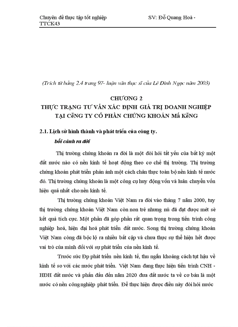 image for page Tư vấn xác định giá trị Doanh nghiêp tại công ty chứng khoán