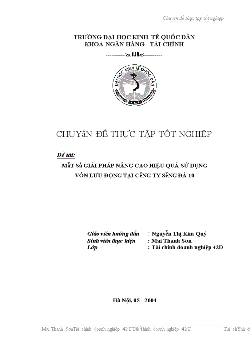image for page Một số giải pháp nâng cao hiệu quả sử dụng vốn lưu động tại Công ty Sông Đà 10