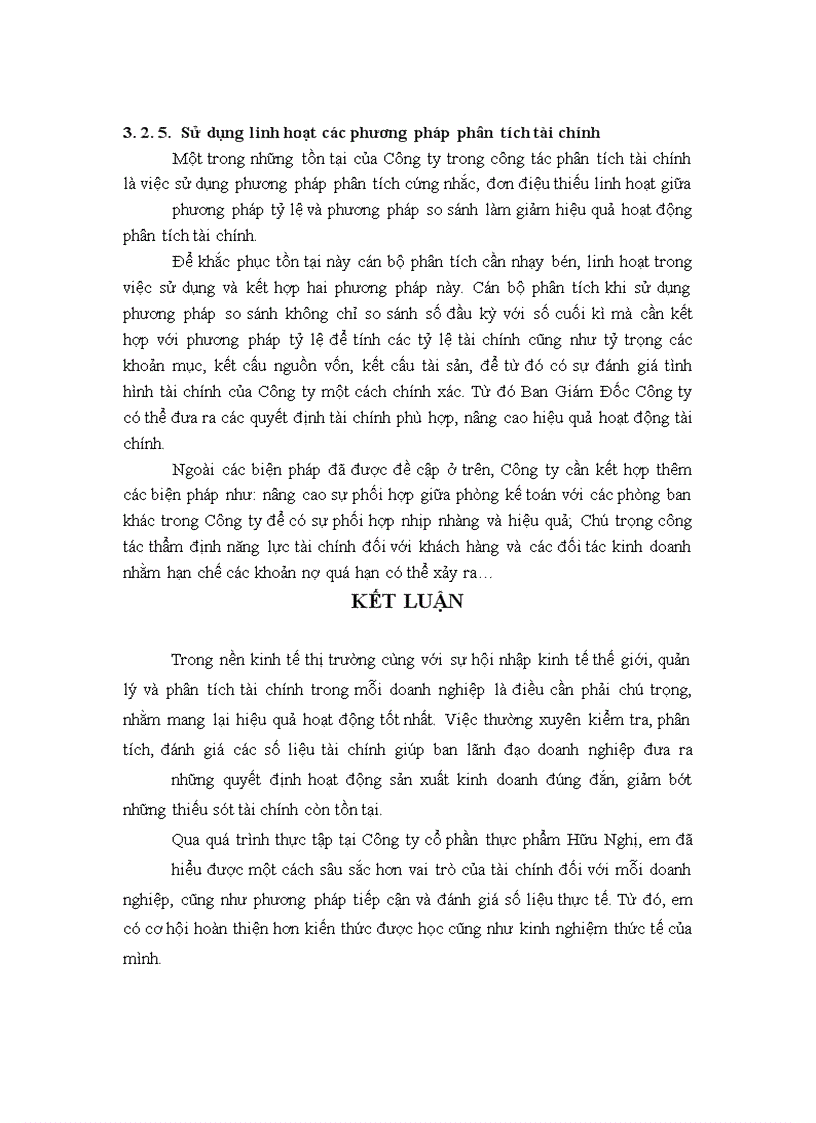 image for page Phân tích tình hình tài chính tại Công ty Cổ Phần Thực Phẩm Hữu Nghị