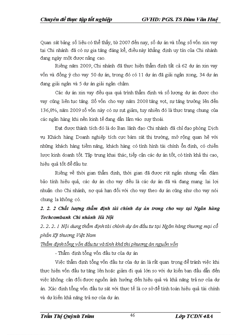 image for page Nâng cao chất lượng thẩm định tài chính dự án trong cho vay tại Ngân hàng TMCP Kỹ thương Việt Nam Chi nhánh Hà Nội