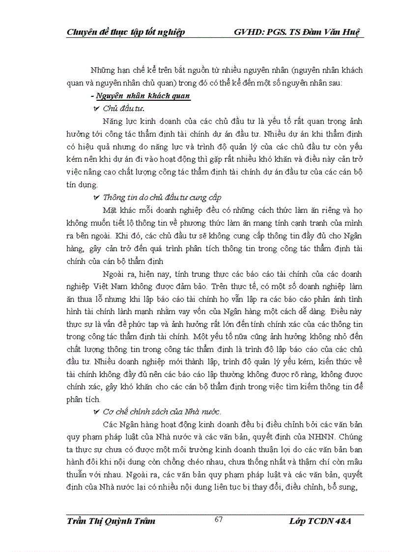 image for page Nâng cao chất lượng thẩm định tài chính dự án trong cho vay tại Ngân hàng TMCP Kỹ thương Việt Nam Chi nhánh Hà Nội