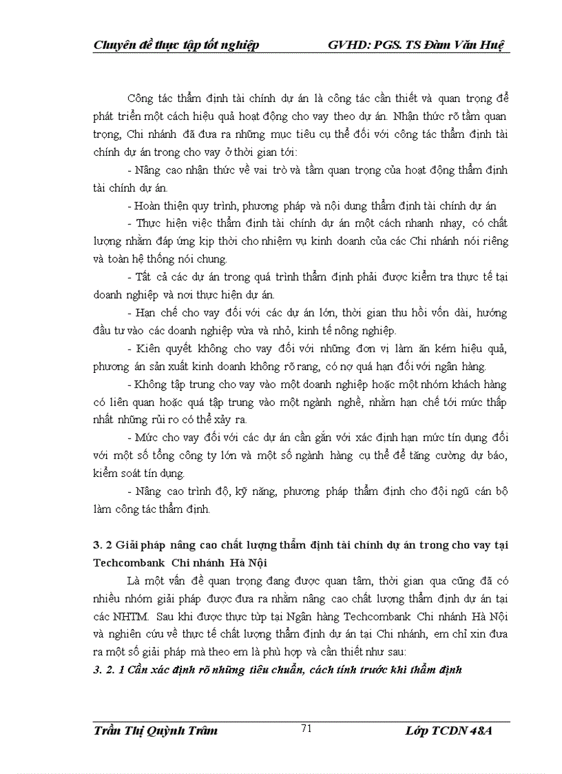 image for page Nâng cao chất lượng thẩm định tài chính dự án trong cho vay tại Ngân hàng TMCP Kỹ thương Việt Nam Chi nhánh Hà Nội