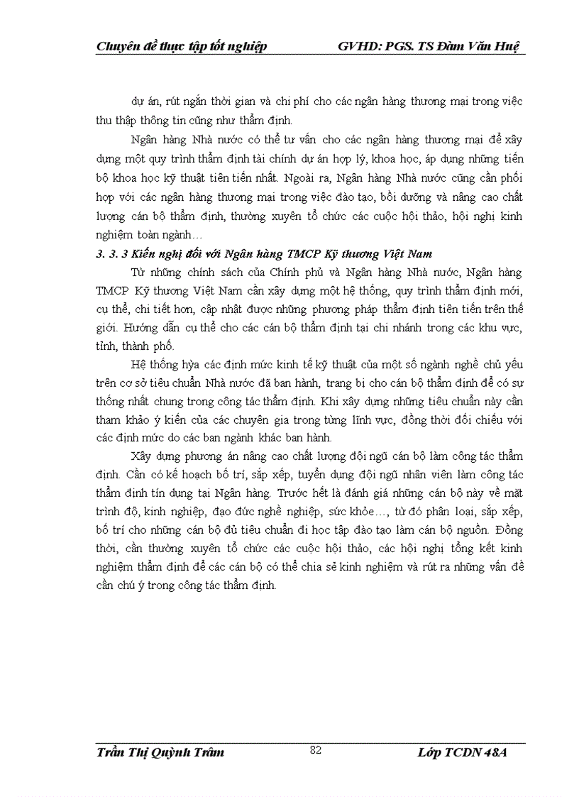 image for page Nâng cao chất lượng thẩm định tài chính dự án trong cho vay tại Ngân hàng TMCP Kỹ thương Việt Nam Chi nhánh Hà Nội