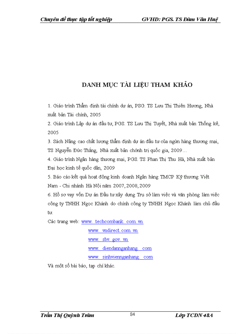 image for page Nâng cao chất lượng thẩm định tài chính dự án trong cho vay tại Ngân hàng TMCP Kỹ thương Việt Nam Chi nhánh Hà Nội