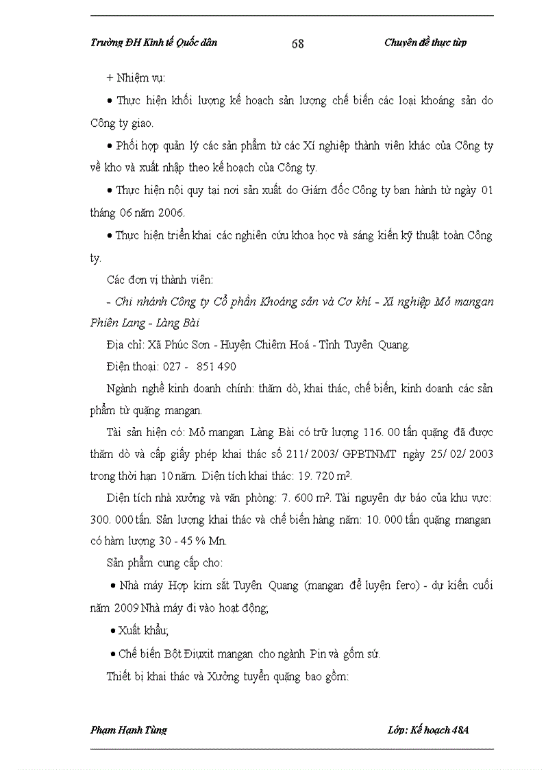 image for page Xây dựng kế hoạch sản xuất kinh doanh hàng năm tại Công ty Cổ phần Khoáng sản và Cơ khí Mimeco