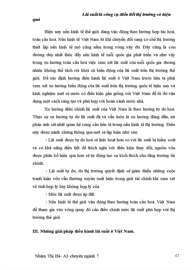 image for page Lái suất ngân hàng thương maị là một trong những công cụ điều tiết có hiệu quả trong nền kinh tế thị trường