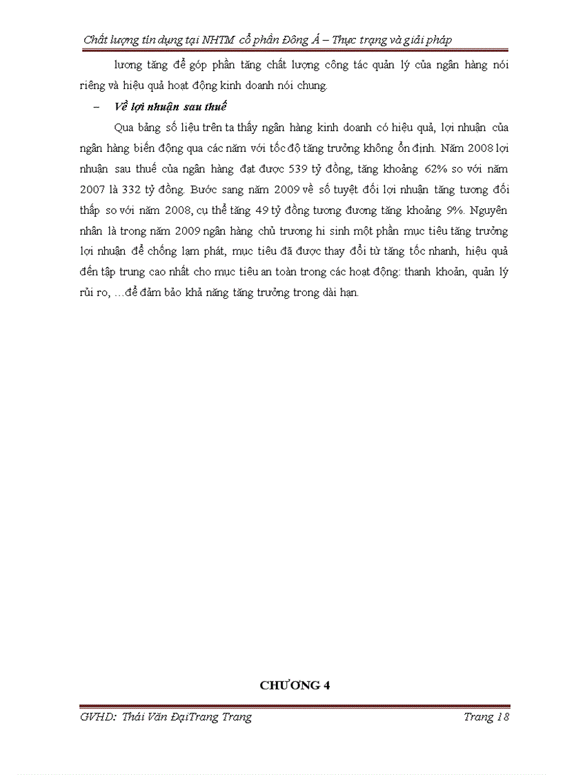 image for page Chất lượng tín dụng tại Ngân hàng thương mại cổ phần Đông Á – Thực trạng và giải pháp