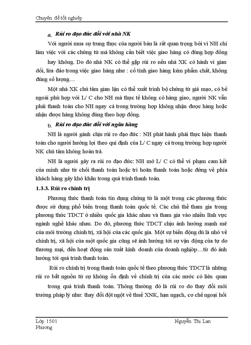image for page Giải pháp nhằm hạn chế rủi ro trong phương thức thanh toán tín dụng chứng từ tại Ngân hàng Công thương Đống Đ