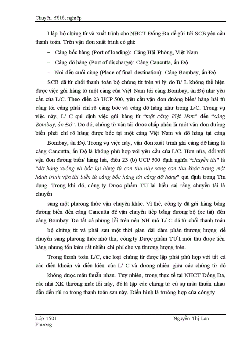 image for page Giải pháp nhằm hạn chế rủi ro trong phương thức thanh toán tín dụng chứng từ tại Ngân hàng Công thương Đống Đ