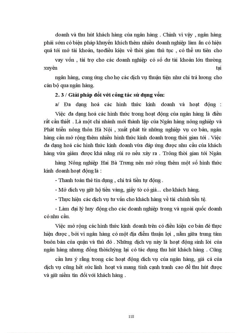 image for page Một số giải pháp nhằm nâng cao hiệu quả huy động vốn và sử dụng vốn tại Ngân hàng nông nghiệp và Phát triển nông thôn quận Hai Bà Trưng.