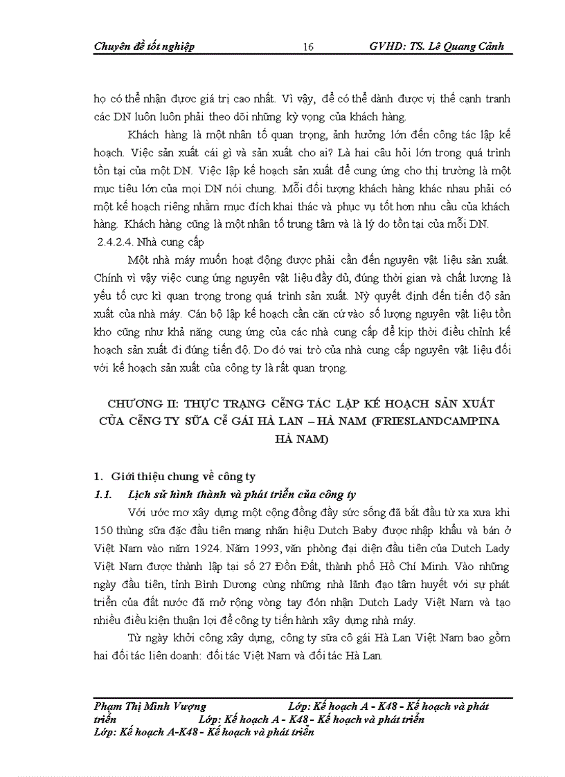 image for page Giải pháp hoàn thiện công tác lập kế hoạch sản xuất tại công ty sữa cô gái Hà Lan - Hà Nam (FrieslandCampina Hanam)