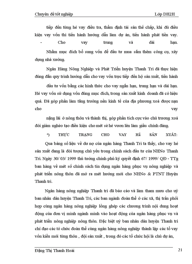 image for page Một số giải pháp nhằm nâng cao hiệu quả cho vay hộ sản xuất tại Ngân hàng nông nghiệp và Phát triển nông thôn huyện Thanh Trì