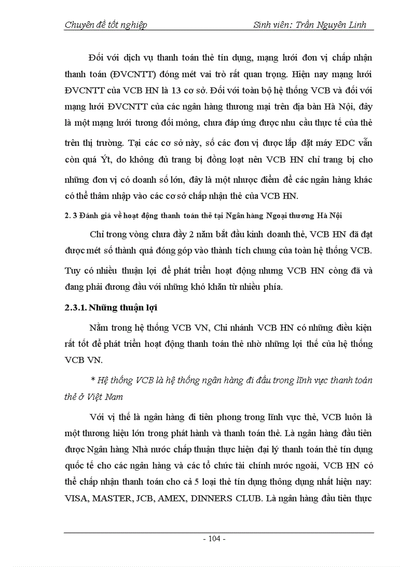 image for page Phát triển hoạt động thanh toán thẻ tại Ngân hàng Ngoại thương Hà Nội