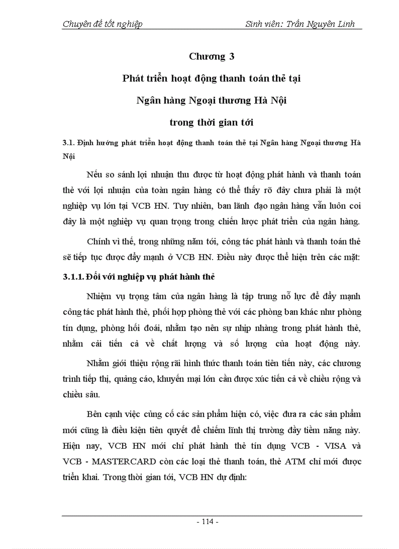 image for page Phát triển hoạt động thanh toán thẻ tại Ngân hàng Ngoại thương Hà Nội