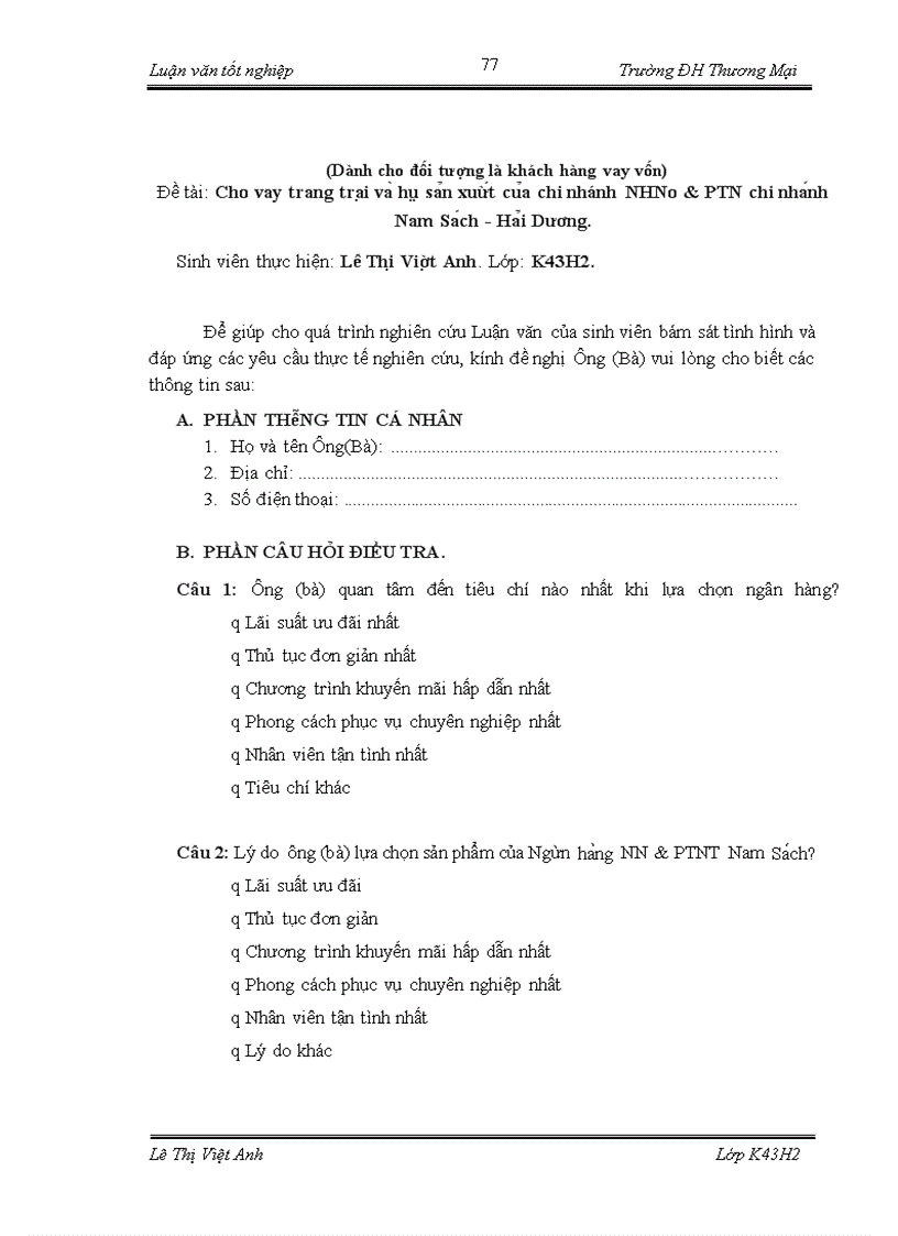 image for page Cho vay trang trại và hộ sản xuất của chi nhánh Ngân hàng Nông nghiệp và Phát Triển Nông Thôn chi nhánh Nam Sách - Hải Dương