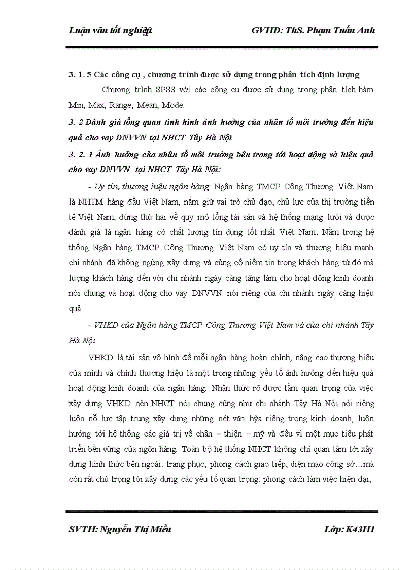 image for page Nâng cao hiệu quả cho vay DNVVN tại Ngân hàng TMCP Công Thương Việt Nam chi nhánh Tây Hà Nội