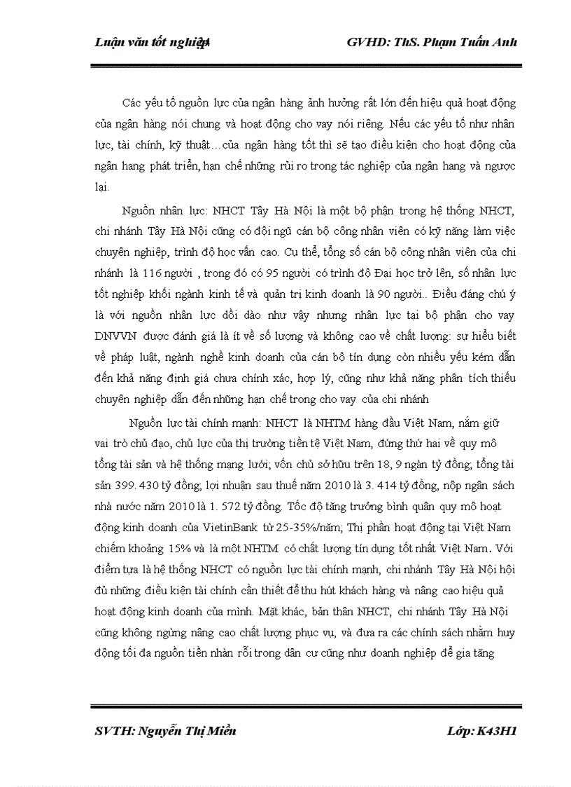 image for page Nâng cao hiệu quả cho vay DNVVN tại Ngân hàng TMCP Công Thương Việt Nam chi nhánh Tây Hà Nội