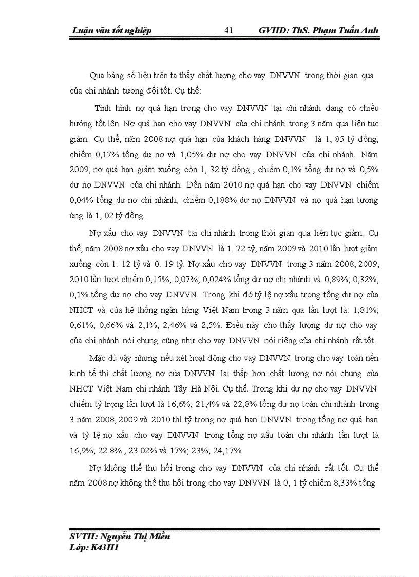 image for page Nâng cao hiệu quả cho vay DNVVN tại Ngân hàng TMCP Công Thương Việt Nam chi nhánh Tây Hà Nội