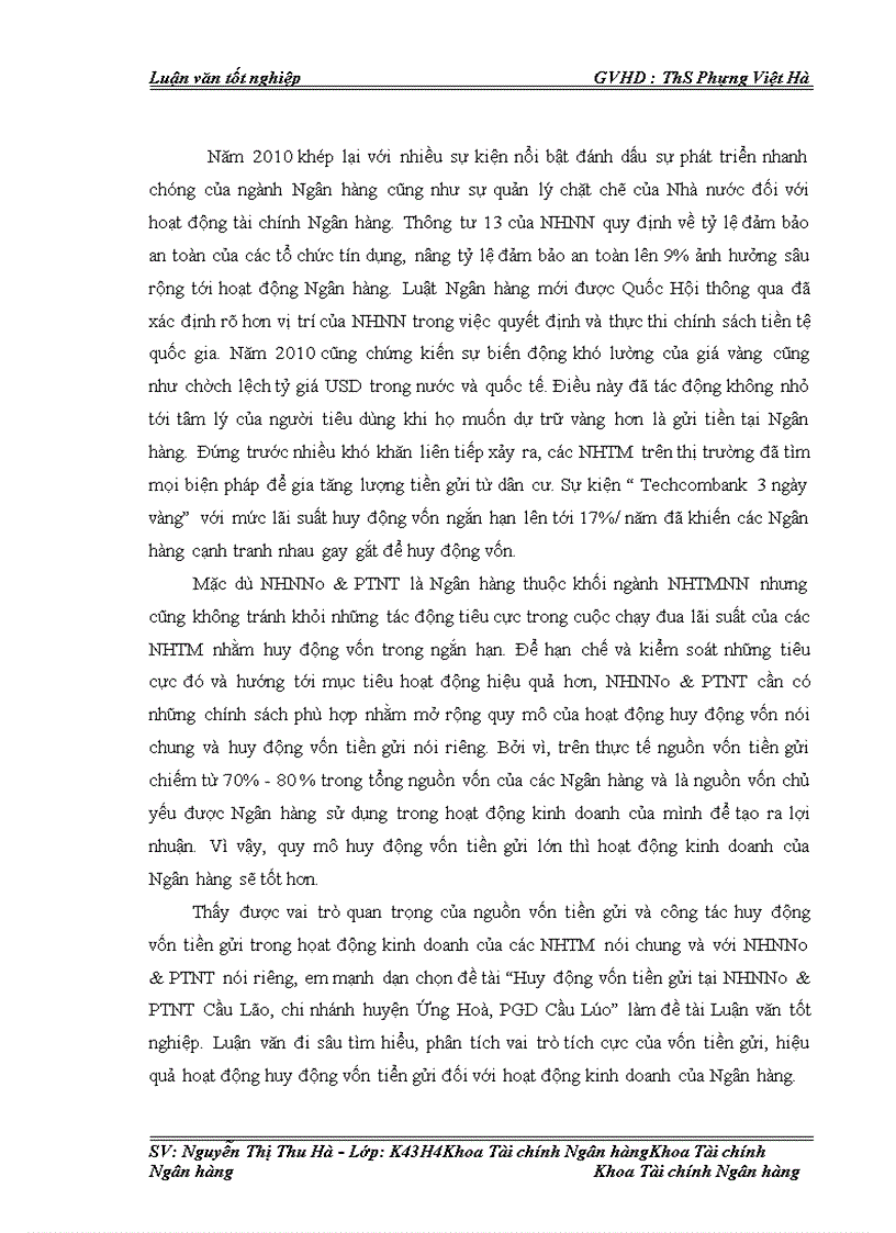 image for page Huy động vốn tiền gửi tại NHNNo & PTNT Cầu Lão, chi nhánh huyện Ứng Hoà, PGD Cầu Lão