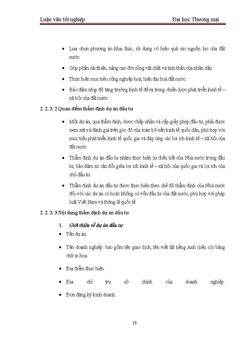 image for page Một số giải pháp nhằm hoàn thiện công tác thẩm định dự án đầu tư tại BIDV – Chi nhánh Quang Trung