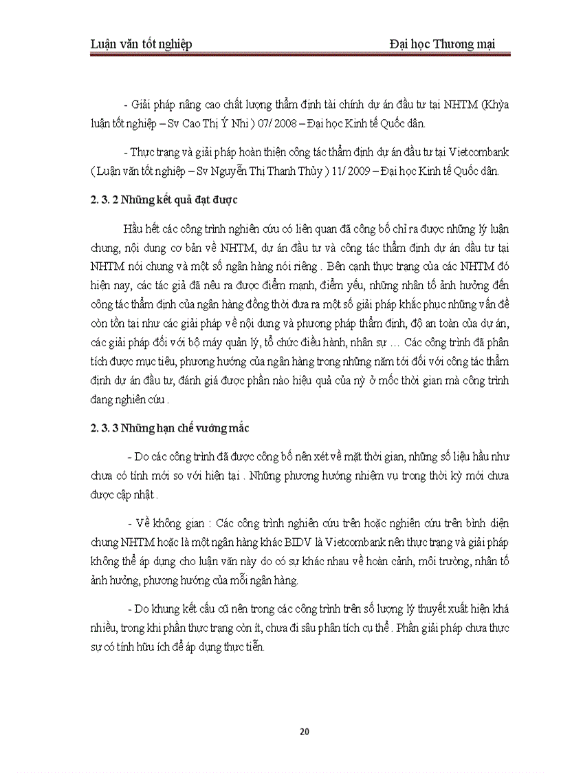 image for page Một số giải pháp nhằm hoàn thiện công tác thẩm định dự án đầu tư tại BIDV – Chi nhánh Quang Trung
