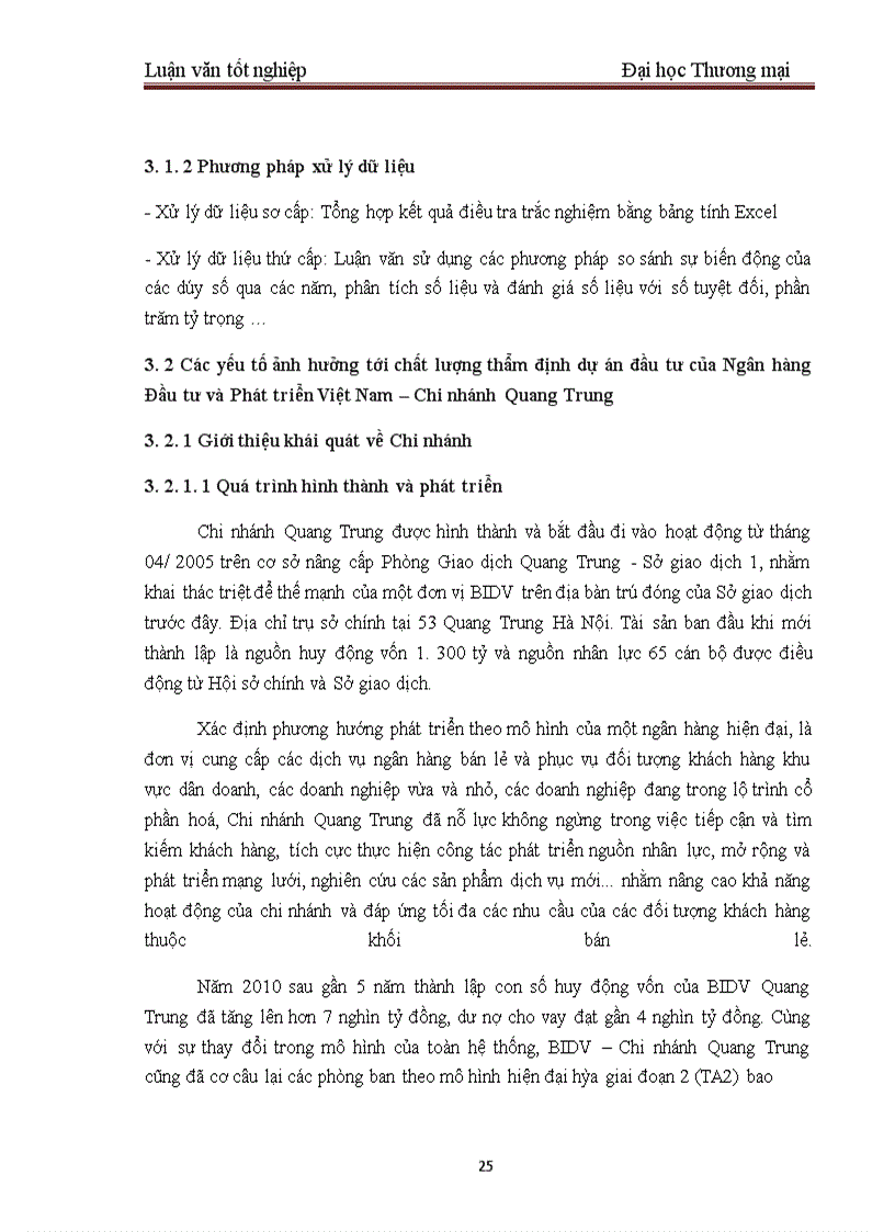 image for page Một số giải pháp nhằm hoàn thiện công tác thẩm định dự án đầu tư tại BIDV – Chi nhánh Quang Trung