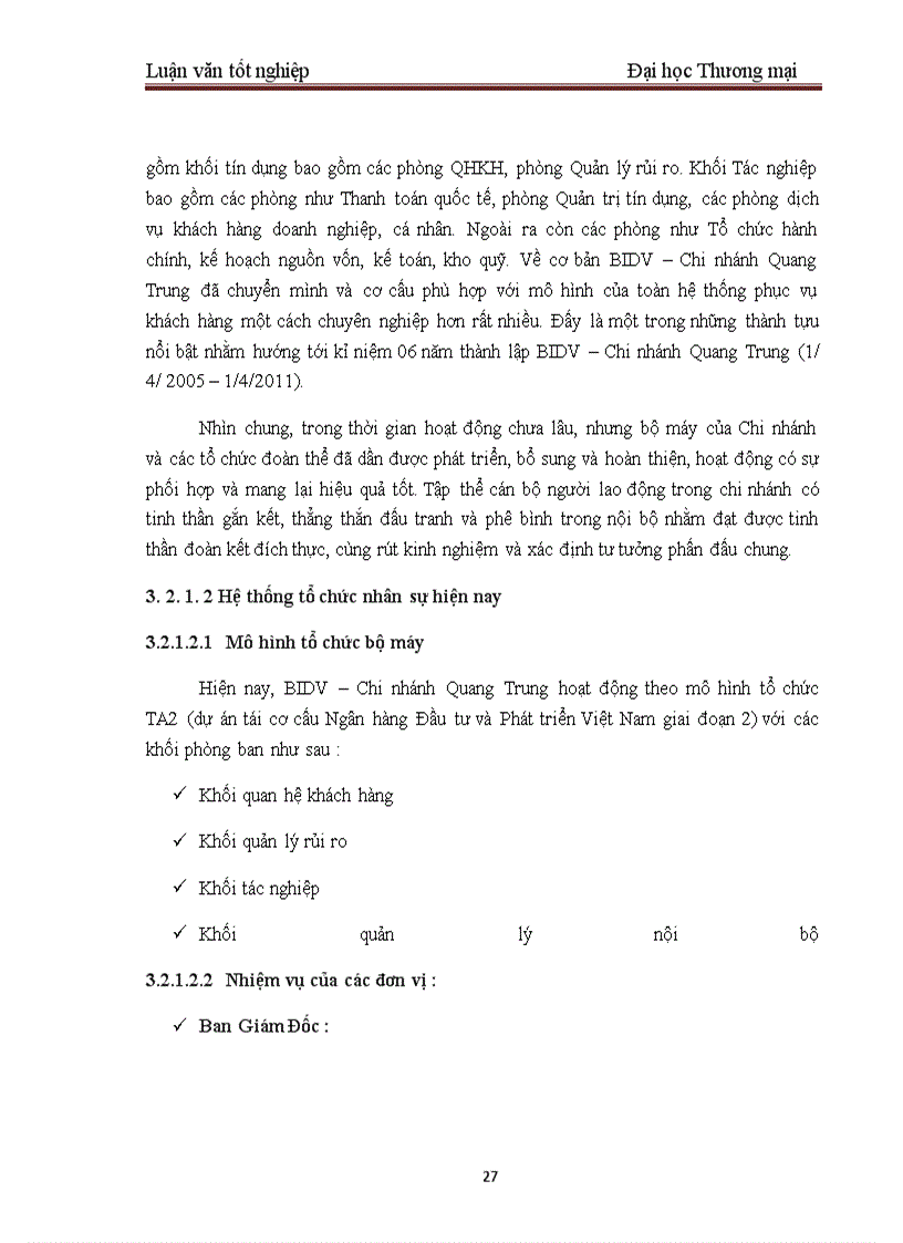 image for page Một số giải pháp nhằm hoàn thiện công tác thẩm định dự án đầu tư tại BIDV – Chi nhánh Quang Trung
