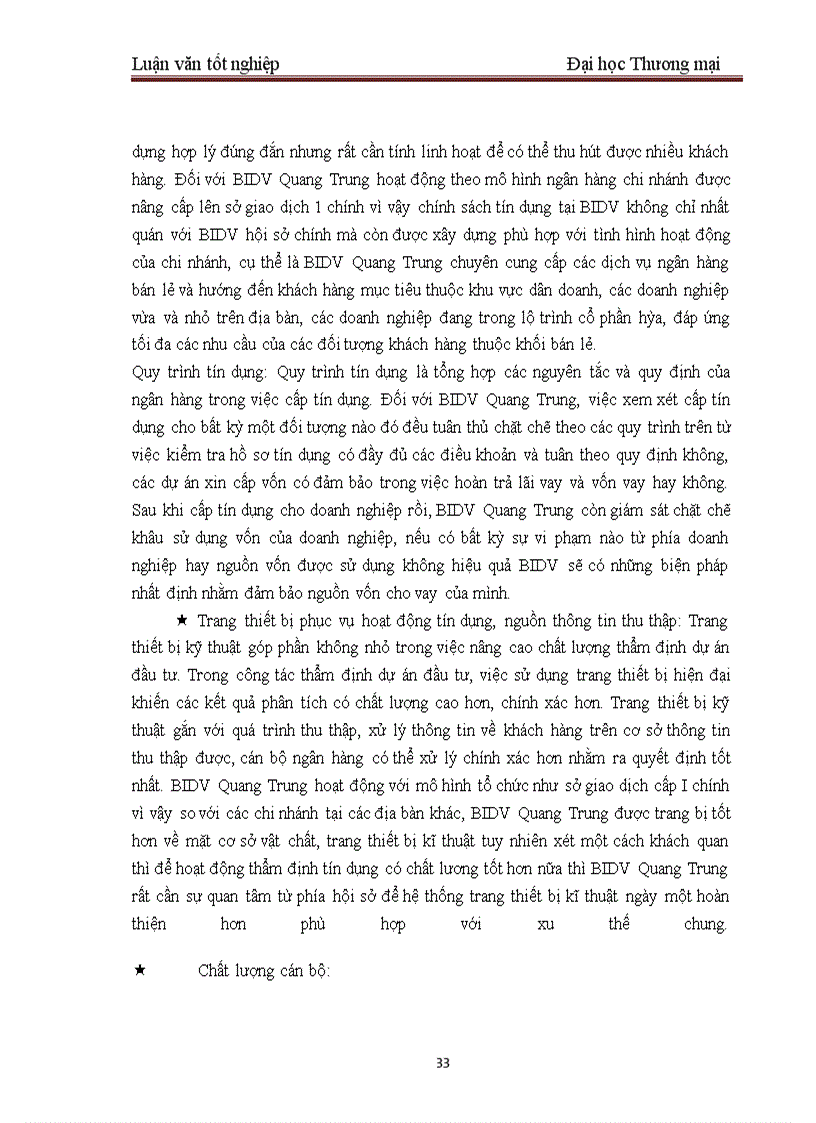 image for page Một số giải pháp nhằm hoàn thiện công tác thẩm định dự án đầu tư tại BIDV – Chi nhánh Quang Trung