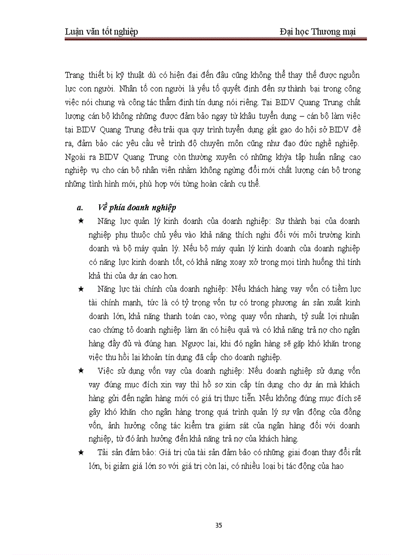 image for page Một số giải pháp nhằm hoàn thiện công tác thẩm định dự án đầu tư tại BIDV – Chi nhánh Quang Trung