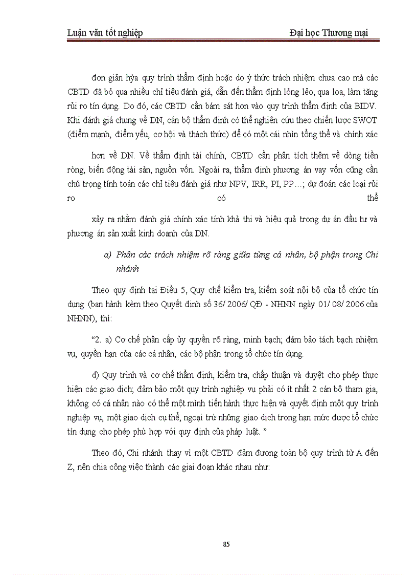 image for page Một số giải pháp nhằm hoàn thiện công tác thẩm định dự án đầu tư tại BIDV – Chi nhánh Quang Trung