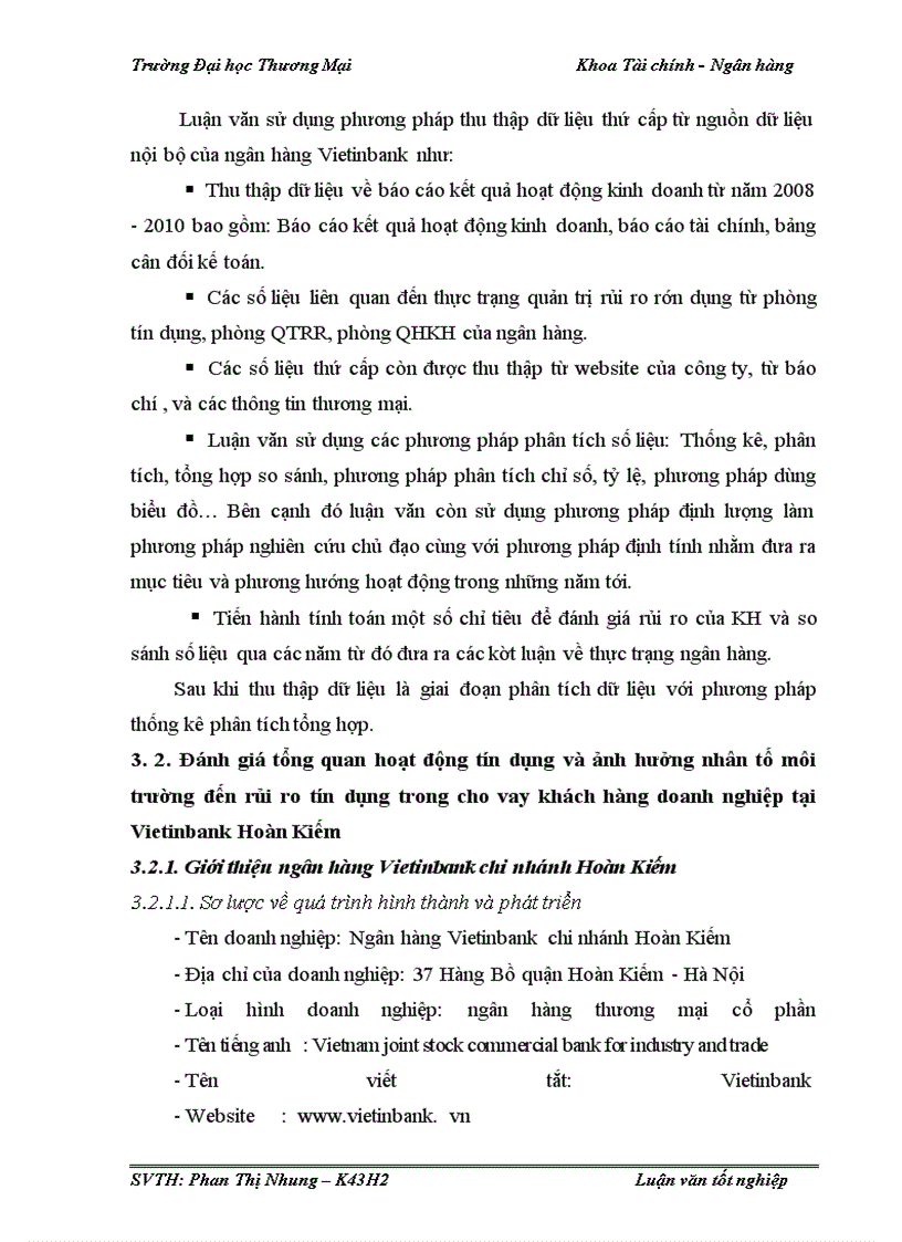 image for page Quản trị rủi ro tín dụng trong hoạt động cho vay khách hàng doanh nghiệp tại Vietinbank Hoàn Kiếm