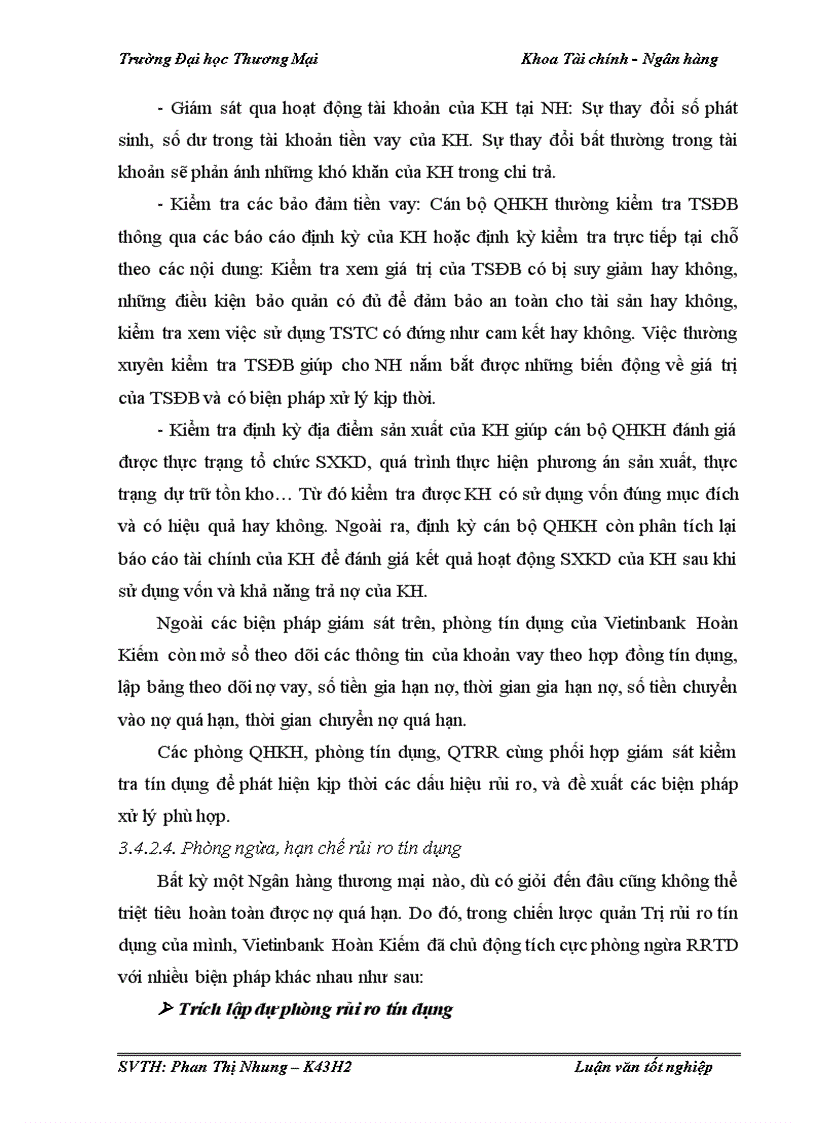 image for page Quản trị rủi ro tín dụng trong hoạt động cho vay khách hàng doanh nghiệp tại Vietinbank Hoàn Kiếm