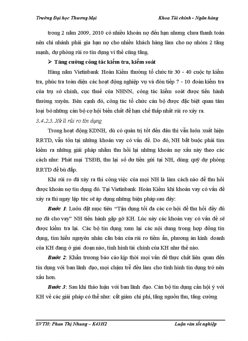 image for page Quản trị rủi ro tín dụng trong hoạt động cho vay khách hàng doanh nghiệp tại Vietinbank Hoàn Kiếm
