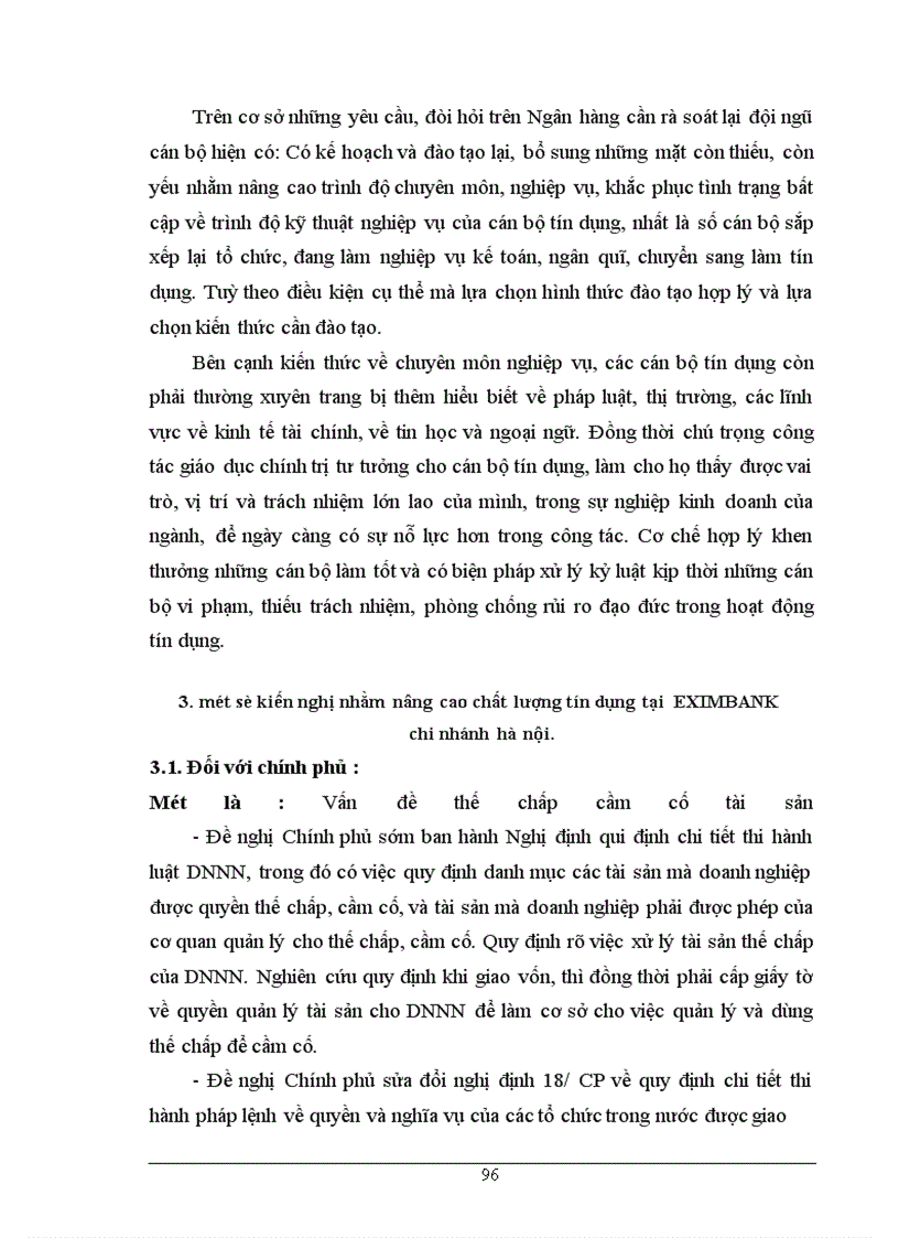 image for page Chất lượng tín dụng ngân hàng, hiện trạng và giải pháp nâng cao chất lượng tín dụng tại NHTMCP Eximbank Hà Nội