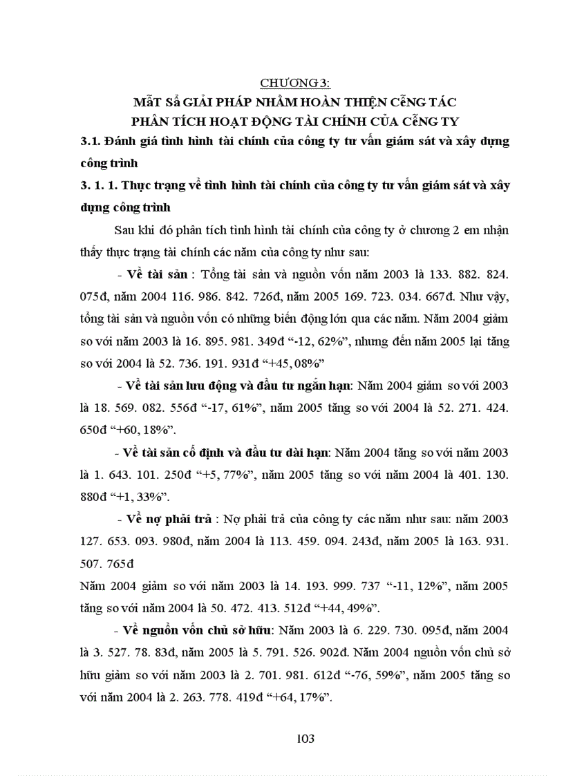 image for page Phân tích tình hình tài chính Công tư vấn giám sát và xây dựng công trình