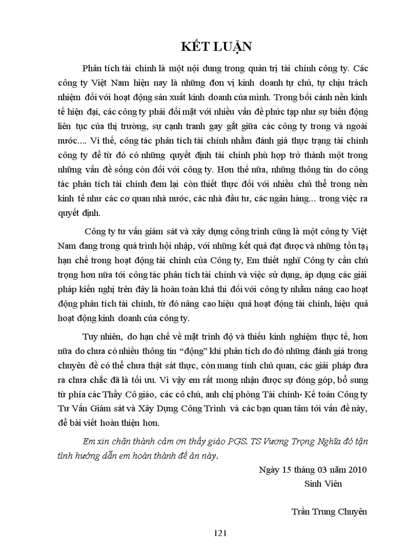 image for page Phân tích tình hình tài chính Công tư vấn giám sát và xây dựng công trình