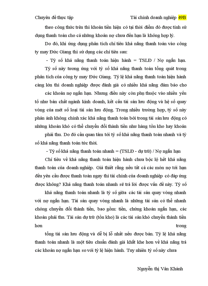 image for page Ứng dụng phương pháp phân tích tỷ số và phương pháp so sánh vào phân tích tài chính của Công ty may Đức Giang