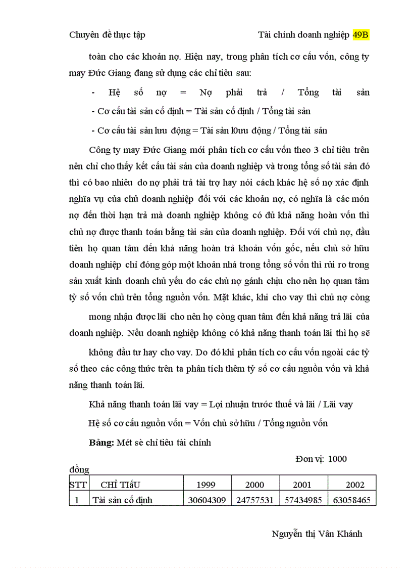 image for page Ứng dụng phương pháp phân tích tỷ số và phương pháp so sánh vào phân tích tài chính của Công ty may Đức Giang
