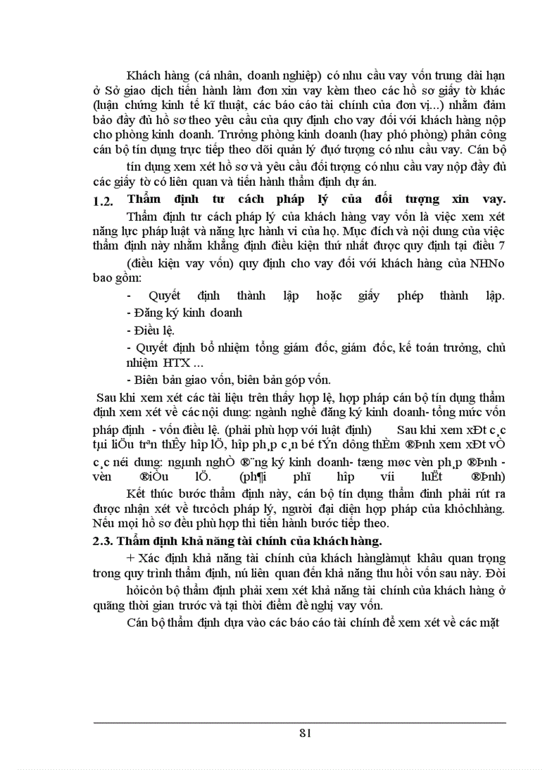 image for page Một số giải pháp nhằm nâng cao hiệu quả công tác thẩm định tài chính trong cho vay trung dài hạn tại Sở Giao Dịch NHNoVN