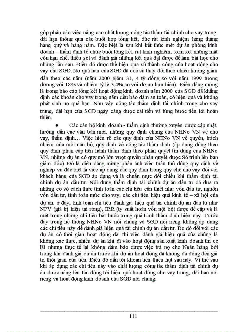 image for page Một số giải pháp nhằm nâng cao hiệu quả công tác thẩm định tài chính trong cho vay trung dài hạn tại Sở Giao Dịch NHNoVN