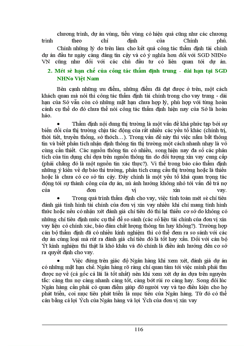 image for page Một số giải pháp nhằm nâng cao hiệu quả công tác thẩm định tài chính trong cho vay trung dài hạn tại Sở Giao Dịch NHNoVN