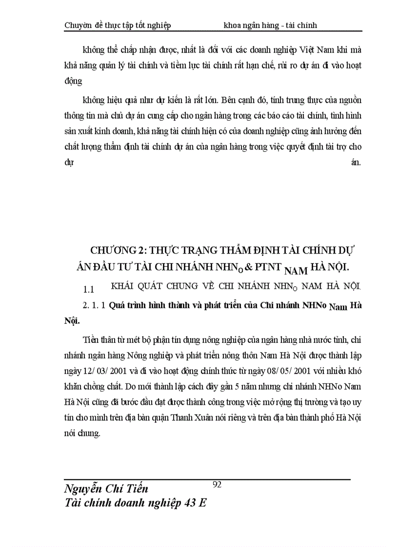 image for page Giải pháp nâng cao chất lượng thẩm định tài chính dự án đầu tư tài Chi nhánh NHNo & PTNN Nam Hà Nội