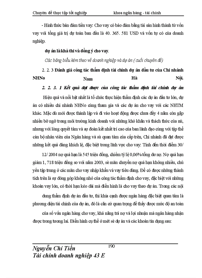 image for page Giải pháp nâng cao chất lượng thẩm định tài chính dự án đầu tư tài Chi nhánh NHNo & PTNN Nam Hà Nội