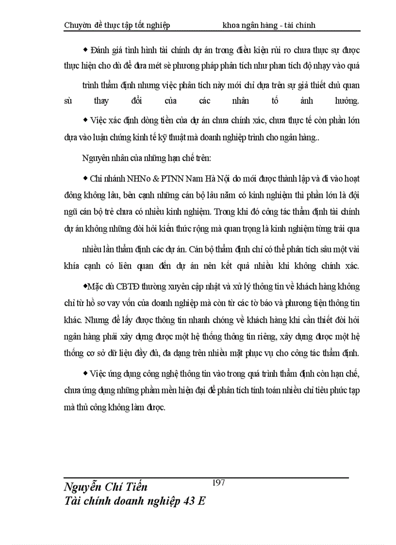image for page Giải pháp nâng cao chất lượng thẩm định tài chính dự án đầu tư tài Chi nhánh NHNo & PTNN Nam Hà Nội