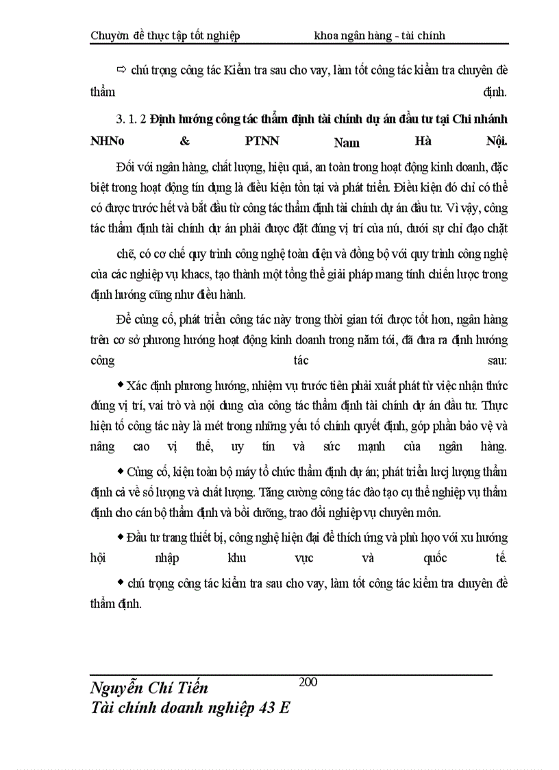 image for page Giải pháp nâng cao chất lượng thẩm định tài chính dự án đầu tư tài Chi nhánh NHNo & PTNN Nam Hà Nội
