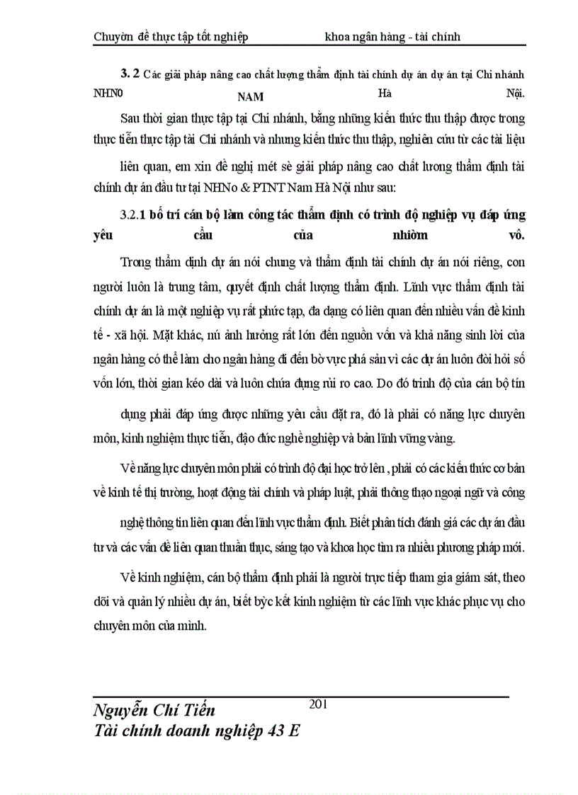 image for page Giải pháp nâng cao chất lượng thẩm định tài chính dự án đầu tư tài Chi nhánh NHNo & PTNN Nam Hà Nội