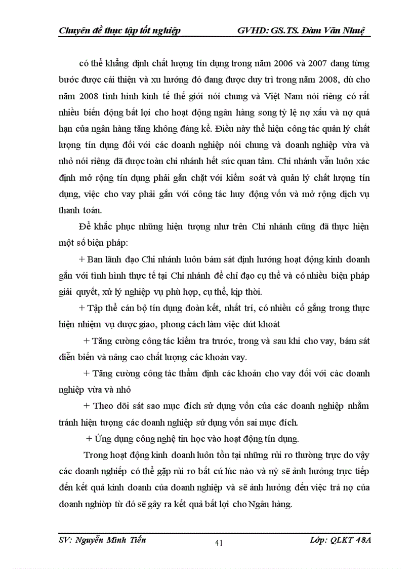 image for page Giải pháp nâng cao chất lượng tín dụng đối với các doanh nghiệp vừa và nhỏ tại Chi nhánh NHNo&PTNT Cầu Giấy - Hà Nội